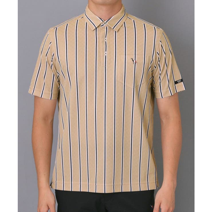 吸水速乾 UVカット ワインシャンブレーストライプポロシャツ | adabatmen | 詳細画像16 