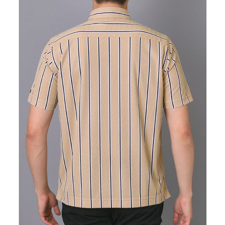 吸水速乾 UVカット ワインシャンブレーストライプポロシャツ | adabatmen | 詳細画像18 