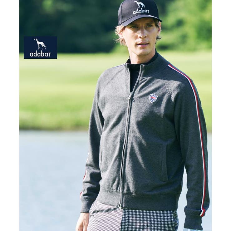 チャコールグレー(014) | 【新レーベル ADABAT NAVY】スリーブラインニットブルゾン | adabatmen