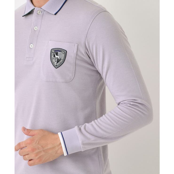 【吸湿発熱】ポケットエンブレム長袖ポロシャツ | adabatmen | 詳細画像24 