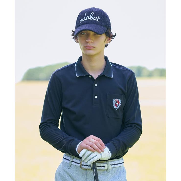 【吸湿発熱】ポケットエンブレム長袖ポロシャツ | adabatmen | 詳細画像28 