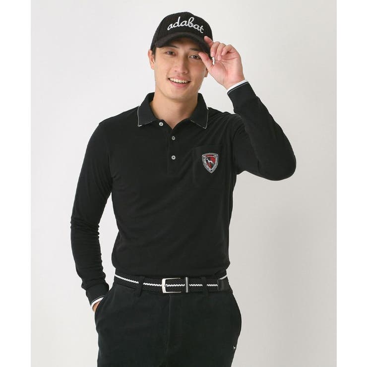 【吸湿発熱】ポケットエンブレム長袖ポロシャツ | adabatmen | 詳細画像5 