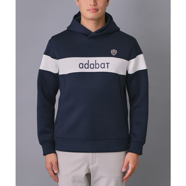 【新レーベル ADABAT NAVY】ブロッキングラインロゴフーディー | adabatmen | 詳細画像15 