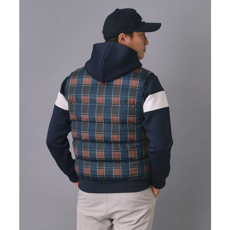 【新レーベル ADABAT NAVY】撥水 タータンチェック中綿ベスト | adabatmen | 詳細画像4 