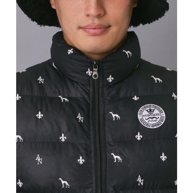 【新レーベル ADABAT NAVY】エンブロイダリーモノグラム中綿ベスト | adabatmen | 詳細画像11 