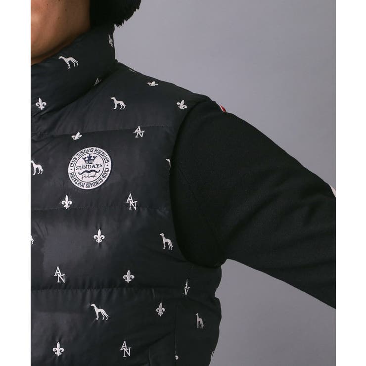 【新レーベル ADABAT NAVY】エンブロイダリーモノグラム中綿ベスト | adabatmen | 詳細画像12 