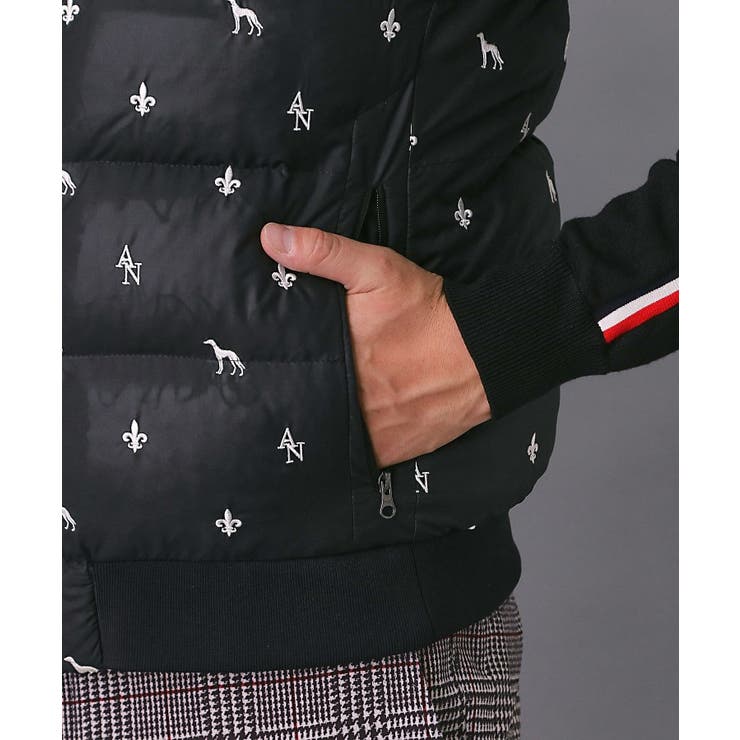 【新レーベル ADABAT NAVY】エンブロイダリーモノグラム中綿ベスト | adabatmen | 詳細画像13 