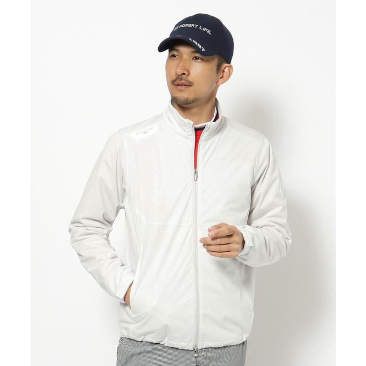 撥水加工 ロゴチェックストレッチブルゾン | adabatmen | 詳細画像1 