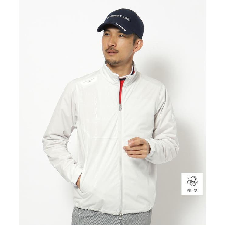 ライトグレー(010) | 撥水加工 ロゴチェックストレッチブルゾン | adabatmen