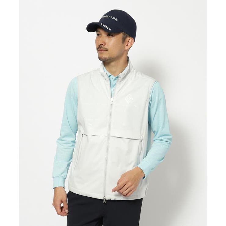 撥水加工 ロゴチェックジップアップベスト | adabatmen | 詳細画像1 