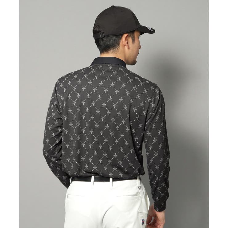 【新レーベル ADABAT NAVY】吸水速乾 フルールドリス長袖ポロシャツ | adabatmen | 詳細画像1 