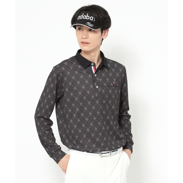 【新レーベル ADABAT NAVY】吸水速乾 フルールドリス長袖ポロシャツ | adabatmen | 詳細画像3 