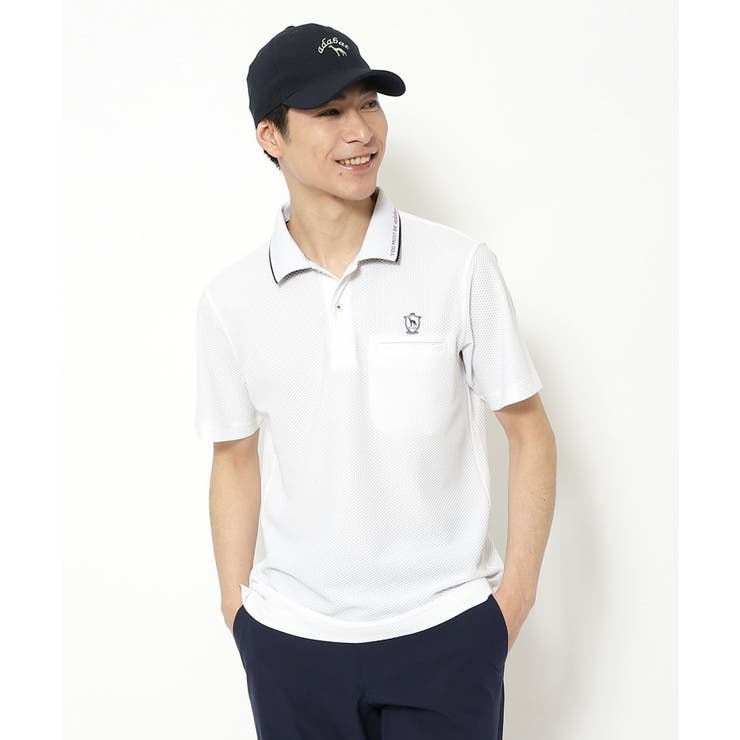 ホワイト(002) | ドライワッフルポロシャツ | adabatmen