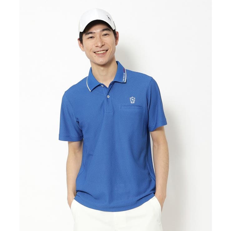 ブルー(092) | ドライワッフルポロシャツ | adabatmen