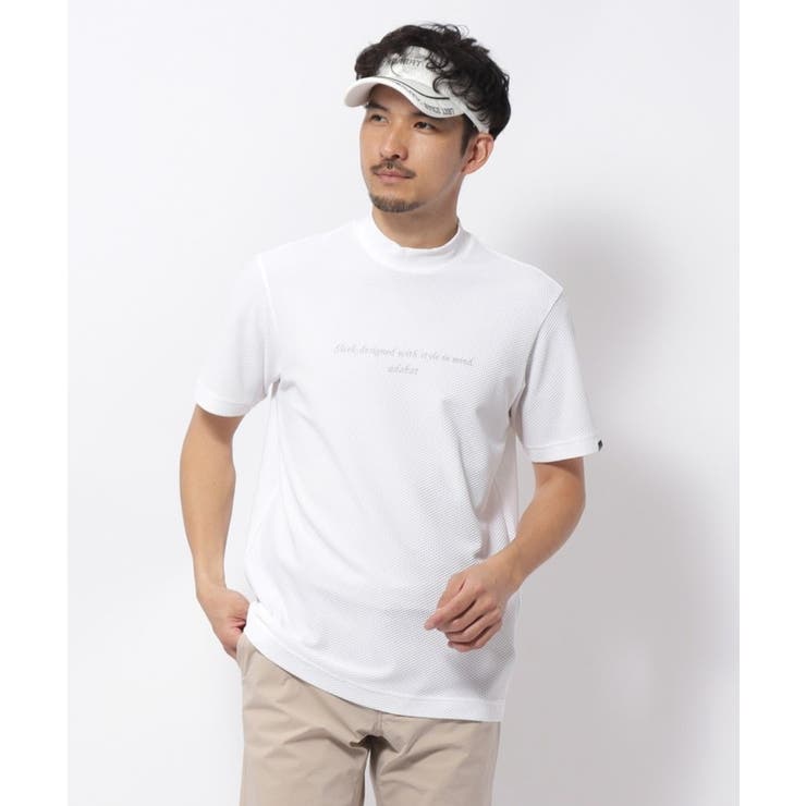 ホワイト(001) | ドライワッフルモックネックT | adabatmen