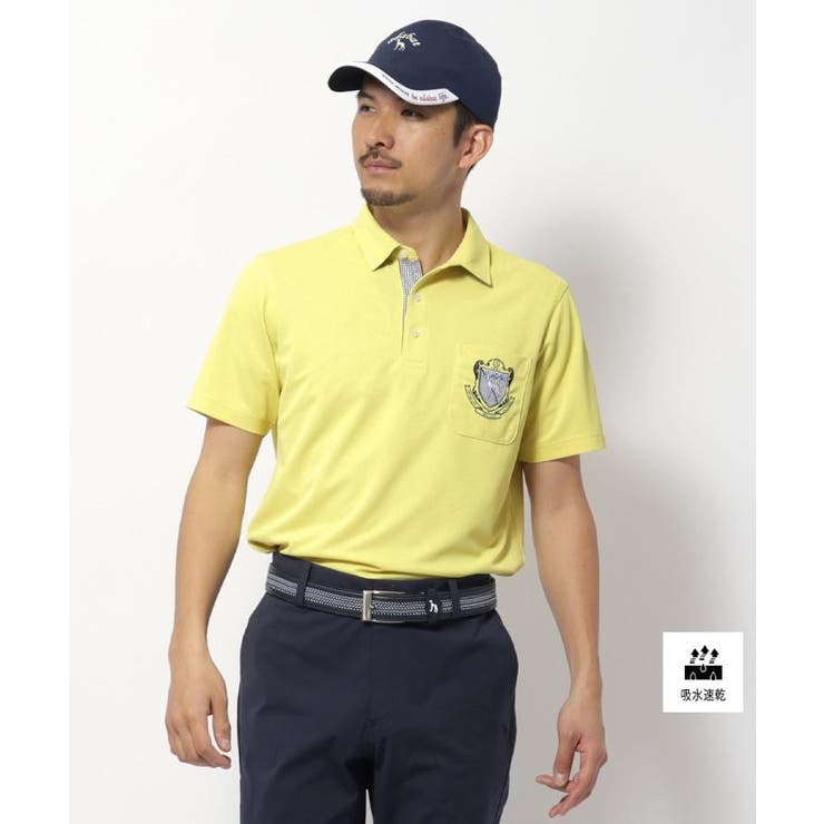 イエロー(031) | 吸水速乾 ドライポケットエンブレムポロシャツ | adabatmen