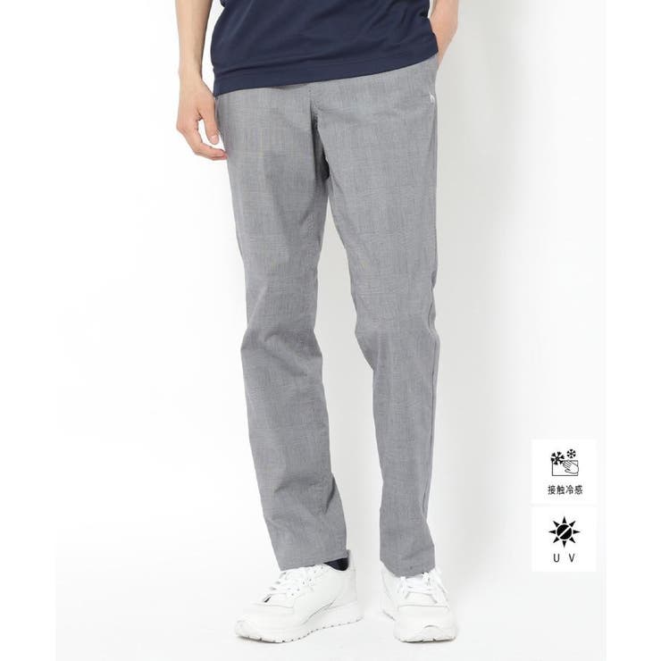 ホワイト(201) | UVカット/接触冷感 クールタッチグレンチェックストレッチパンツ | adabatmen