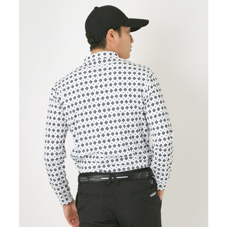 【UVカット・吸水速乾】アスコットプリント長袖ポロシャツ | adabatmen | 詳細画像2 