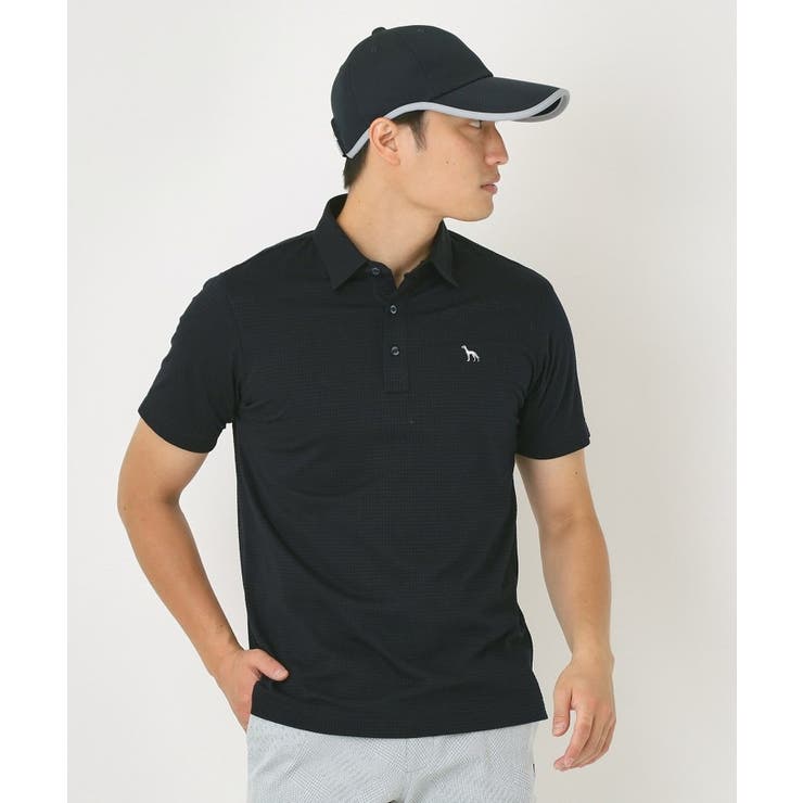 ネイビー(094) | 【吸水速乾】千鳥ジャカードポロシャツ | adabatmen