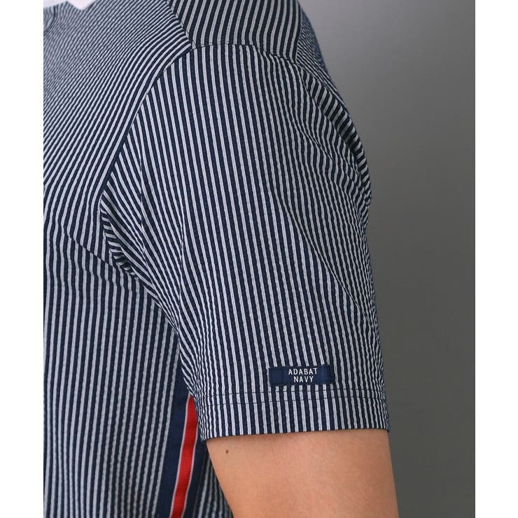 【新レーベル ADABAT NAVY】吸水速乾 サッカーストライプポロシャツ | adabatmen | 詳細画像18 