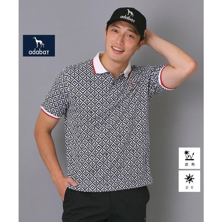 ホワイト(101) | 【新レーベル ADABAT NAVY】遮熱 フルールドリスポロシャツ | adabatmen
