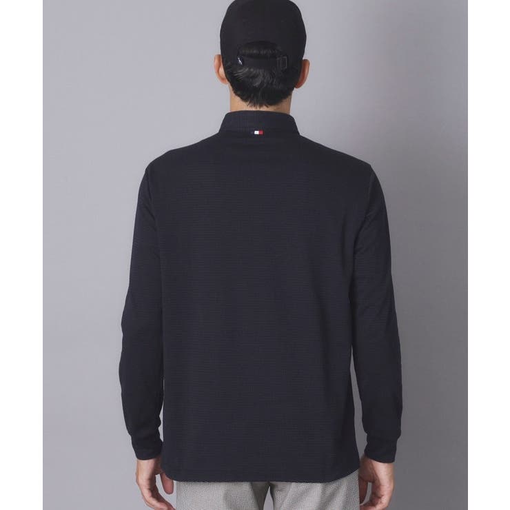 【ADABAT NAVY】トゥースチェックジャカード長袖ポロシャツ | adabatmen | 詳細画像13 