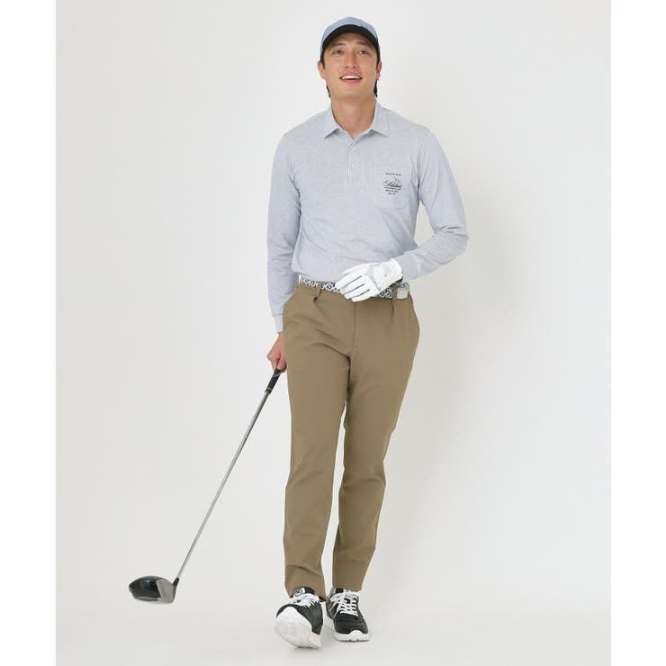 吸水速乾シャンブレーストライプ長袖ポロシャツ | adabatmen | 詳細画像11 