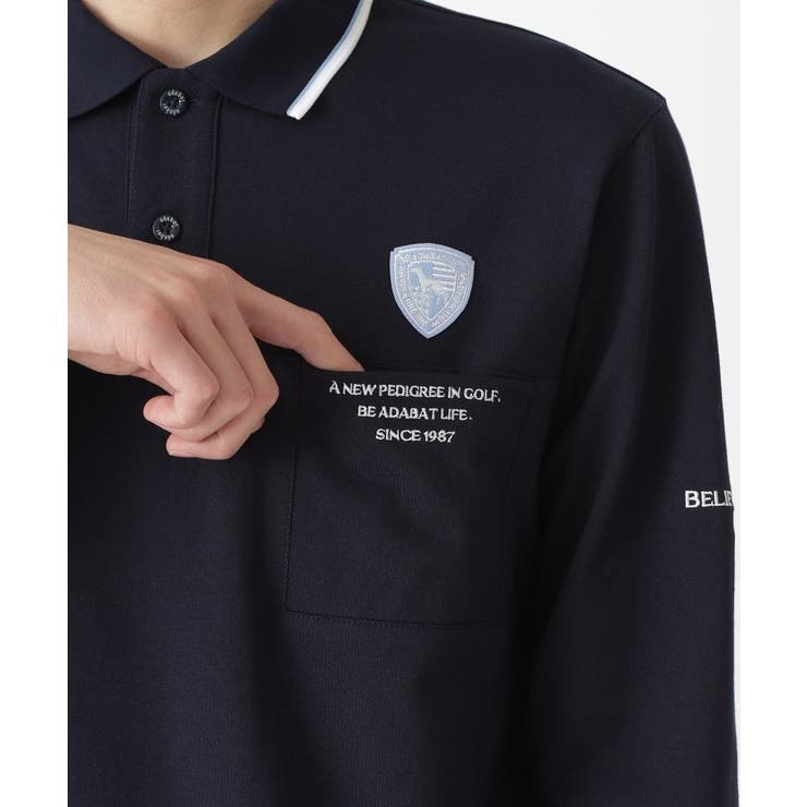 ハイゲージカノコインレイ長袖ポロシャツ | adabatmen | 詳細画像19 