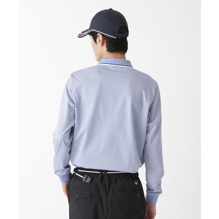 ファインストライプ長袖ポロシャツ | adabatmen | 詳細画像1 