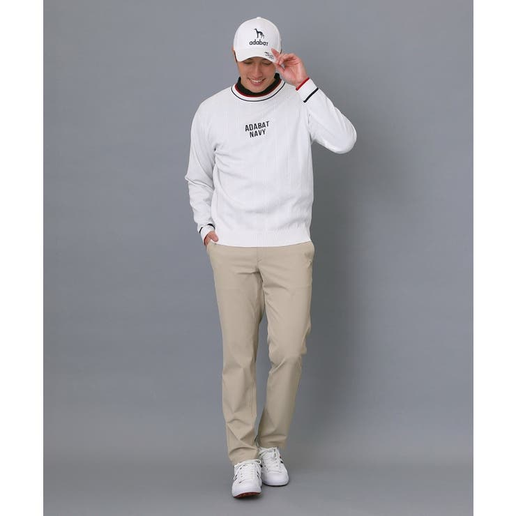 【ADABAT NAVY】ケーブルストライプクルーニット | adabatmen | 詳細画像3 