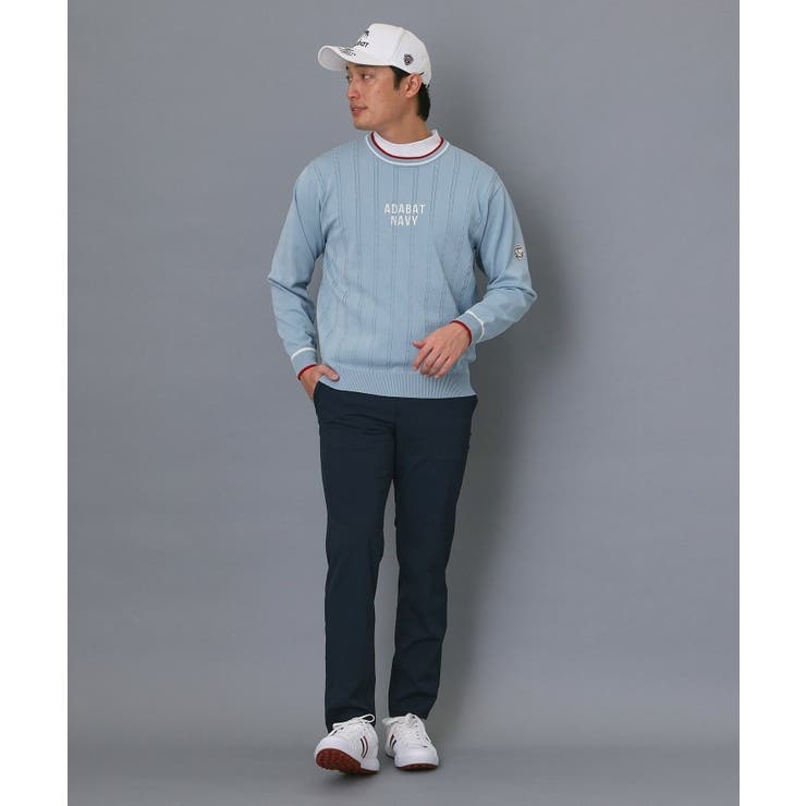 【ADABAT NAVY】ケーブルストライプクルーニット | adabatmen | 詳細画像8 