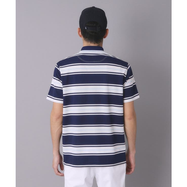 【ADABAT NAVY】UVカット ランダムボーダー半袖ポロシャツ | adabatmen | 詳細画像6 