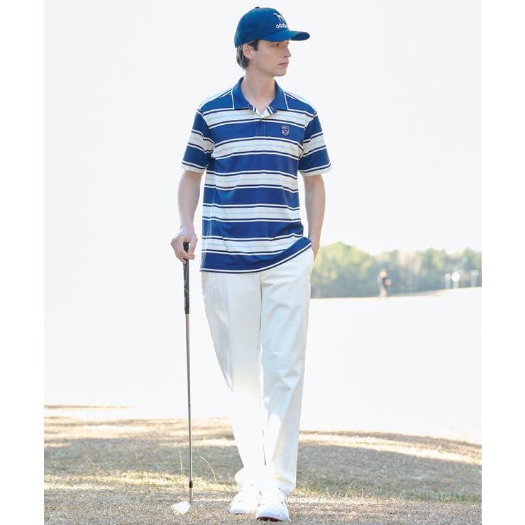 【ADABAT NAVY】UVカット ランダムボーダー半袖ポロシャツ | adabatmen | 詳細画像2 
