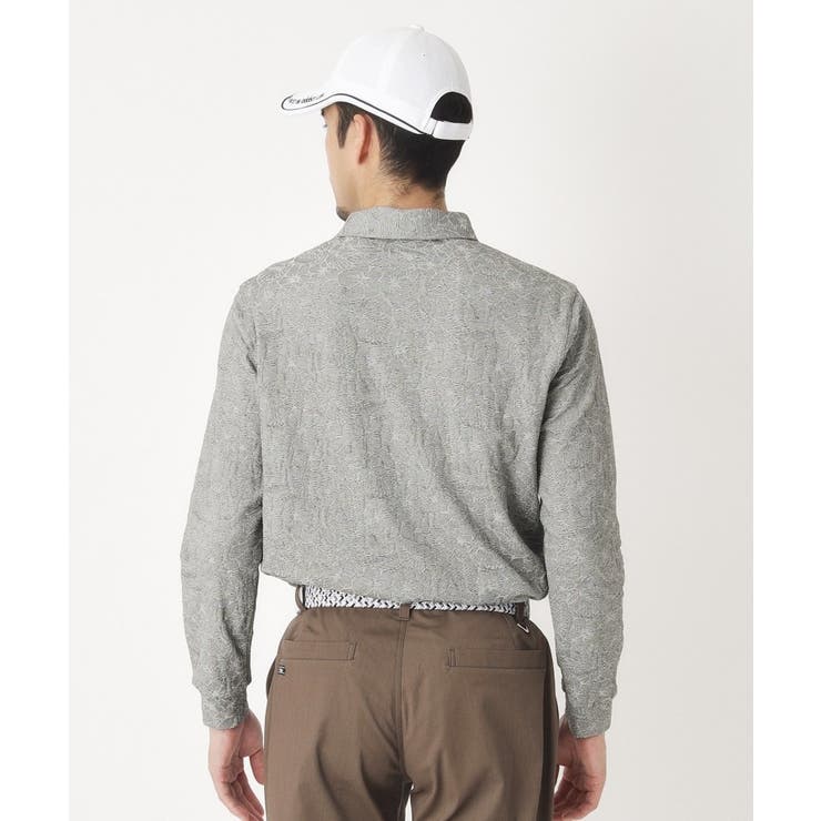 ボタニカルジャカード長袖ポロシャツ | adabatmen | 詳細画像5 