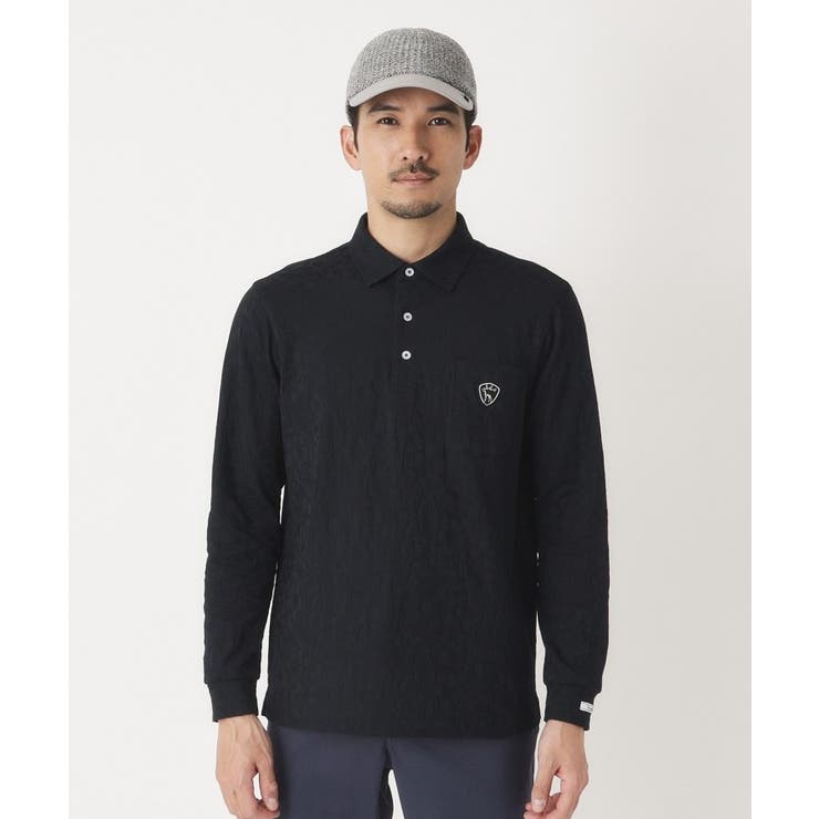 ボタニカルジャカード長袖ポロシャツ | adabatmen | 詳細画像9 