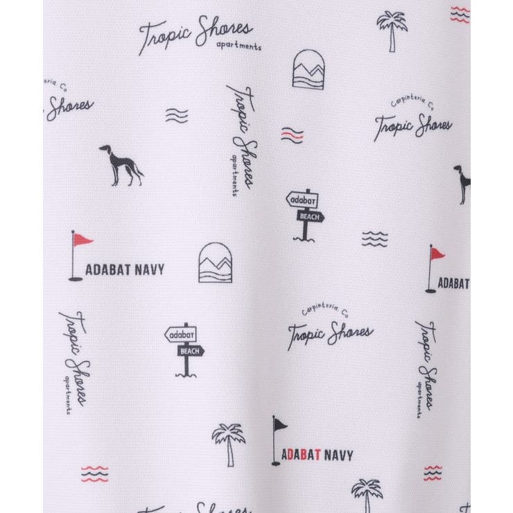 【ADABAT NAVY】カノコサマーロゴプリント半袖ポロシャツ | adabatmen | 詳細画像3 