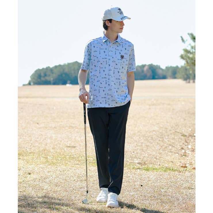 【ADABAT NAVY】カノコサマーロゴプリント半袖ポロシャツ | adabatmen | 詳細画像5 