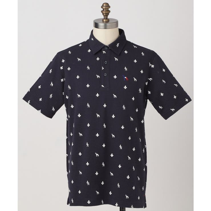 【ADABAT NAVY】モノグラムサッカー半袖ポロシャツ | adabatmen | 詳細画像12 