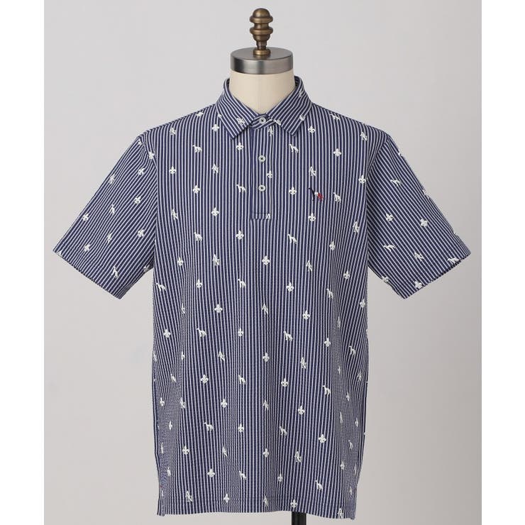 【ADABAT NAVY】モノグラムサッカー半袖ポロシャツ | adabatmen | 詳細画像6 