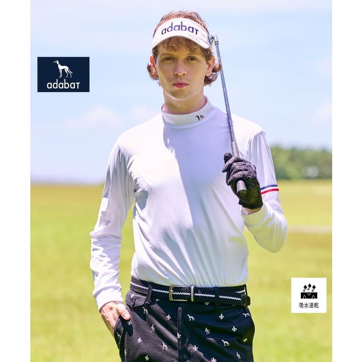 ホワイト(001) | 【新レーベル ADABAT NAVY】吸水速乾 マルチインナーモックネックT | adabatmen