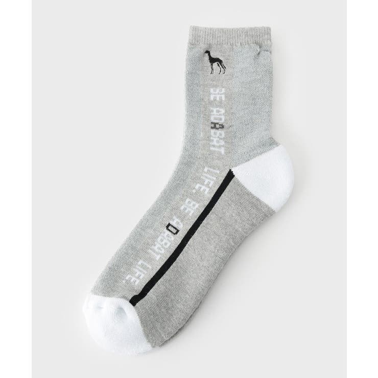 グレー(012) | ラインロゴショートソックス | adabatmen