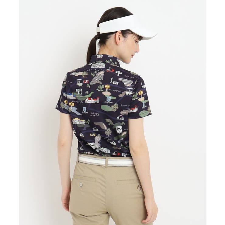 新レーベル ADABAT NAVY】吸水速乾 フルールドリスポロシャツ