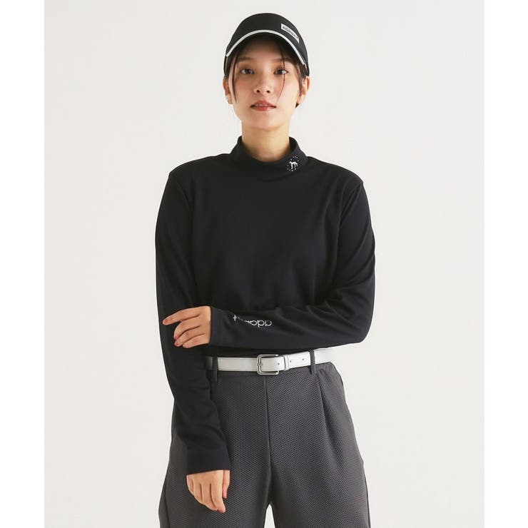 【adabat】アダバット ゴルフウェア　モックネックシャツ　長袖　40(L) adabat】アダバット ゴルフウェア モックネックシャツ 長袖 40(L