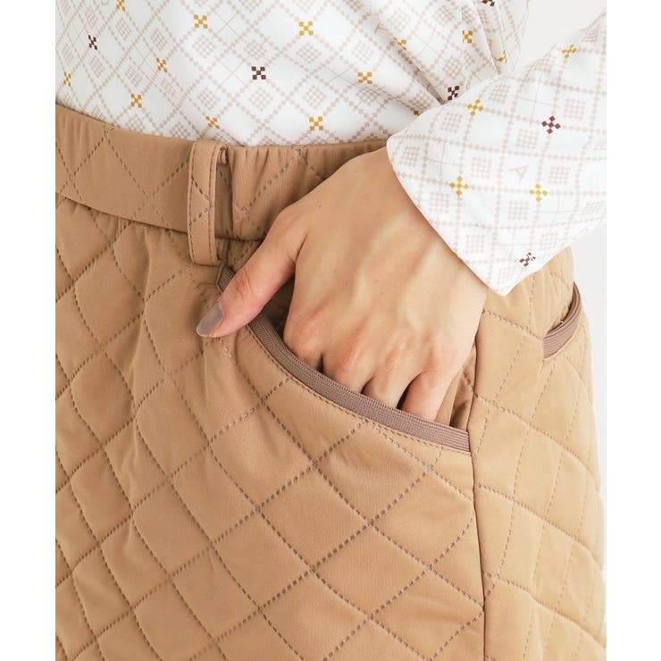 【撥水加工／防風】キルト素材 ウエストゴムスカート | adabat | 詳細画像15 
