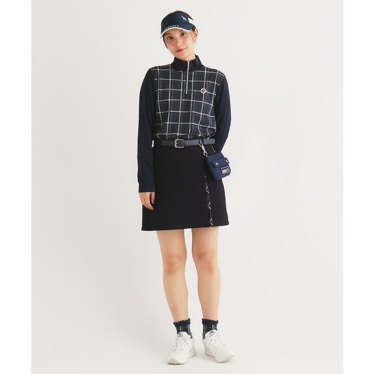 スリットチェックデザイン 台形スカート | adabat | 詳細画像7 