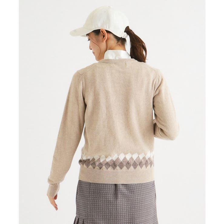 ロゴデザイン 長袖カシミヤセーター[品番：WRDW0203949]｜adabat