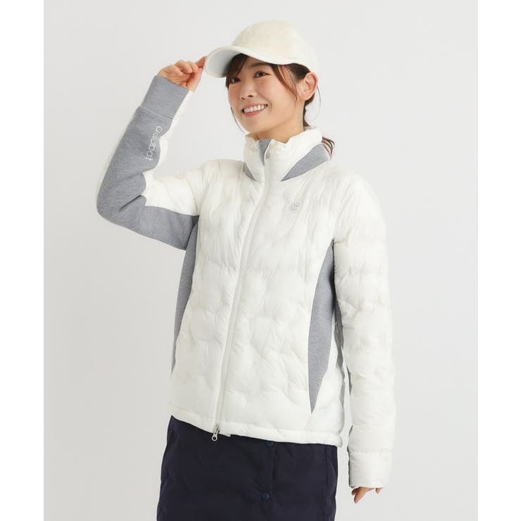 ホワイト(001) | 粒中綿 ジャージ切り替え 防寒アウター | adabat