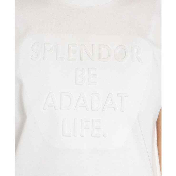 新品タグ付き★adabat ロゴデザイン リボン付き フレンチスリーブTシャツ ロゴデザイン リボン付き フレンチスリーブTシャツ[品番
