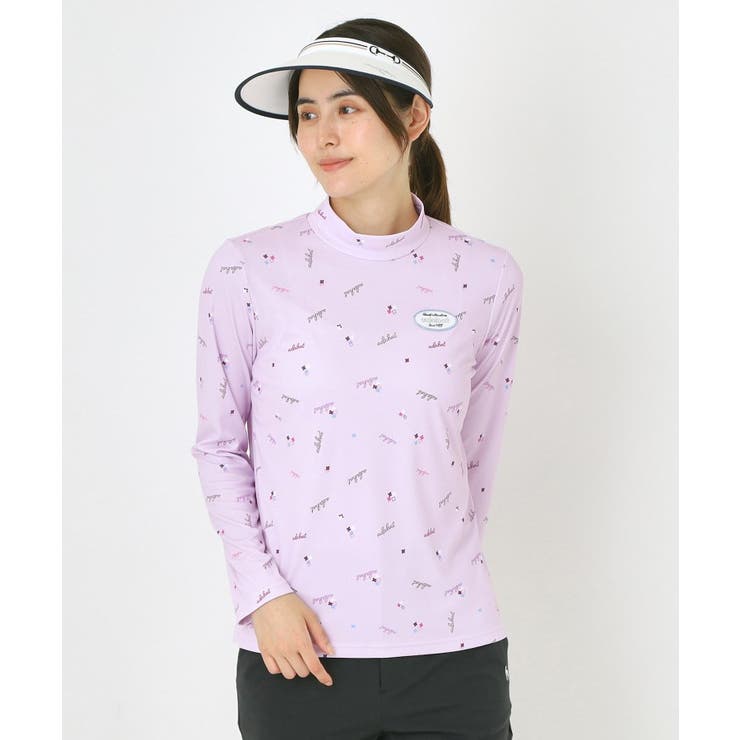 ラベンダー(180) | 千鳥小紋モックネックプルオーバー | adabat