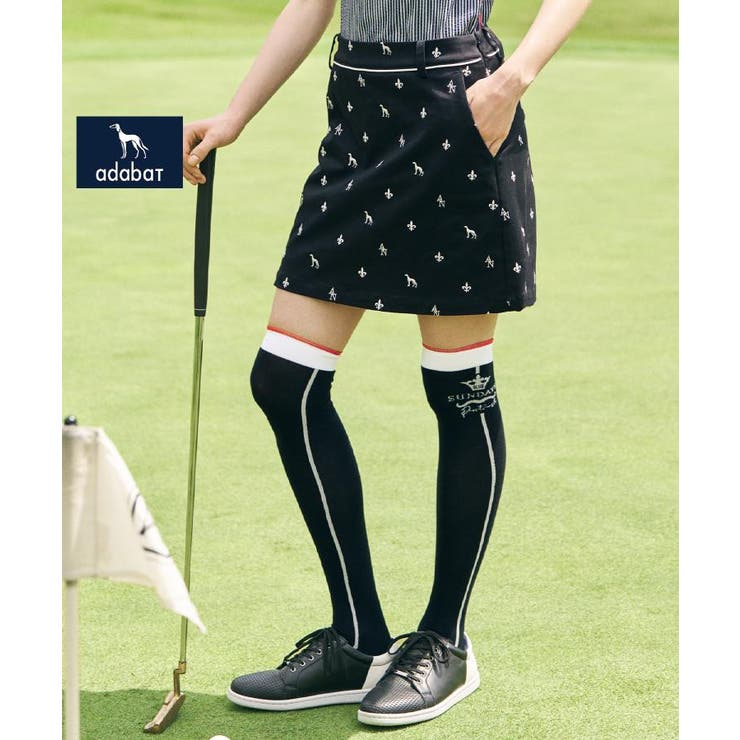 ブラック(019) | 【ADABAT NAVY】エンブロイダリーモノグラムスカート | adabat